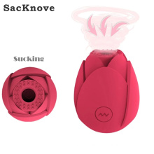 SacKnove 2021 Adult Sex Product Mini Flower Nipple Massager G Spot Clitoral Sucking Vibrator Red Rose Toy For Women
